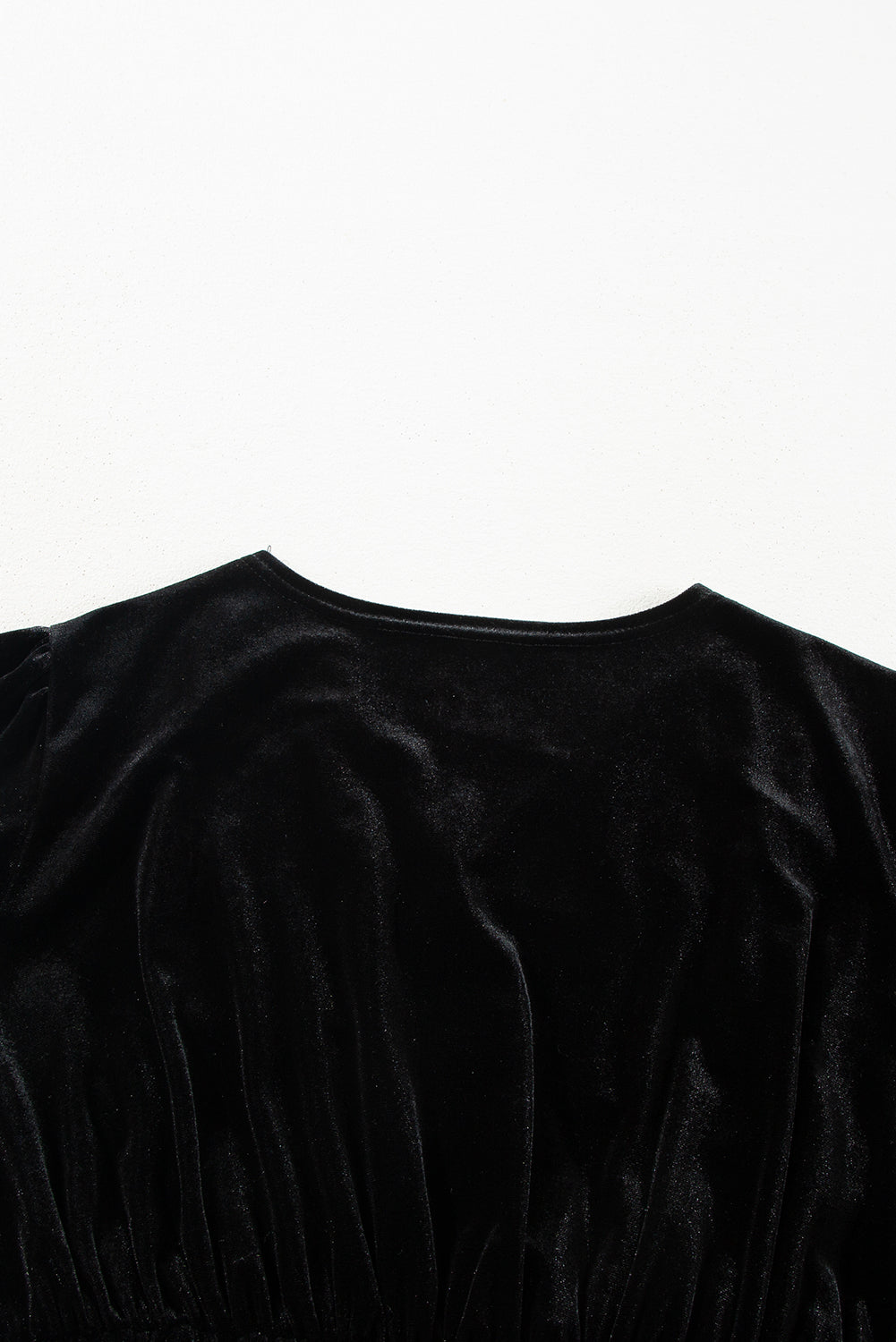 Surplice Long Sleeve Velvet Dress