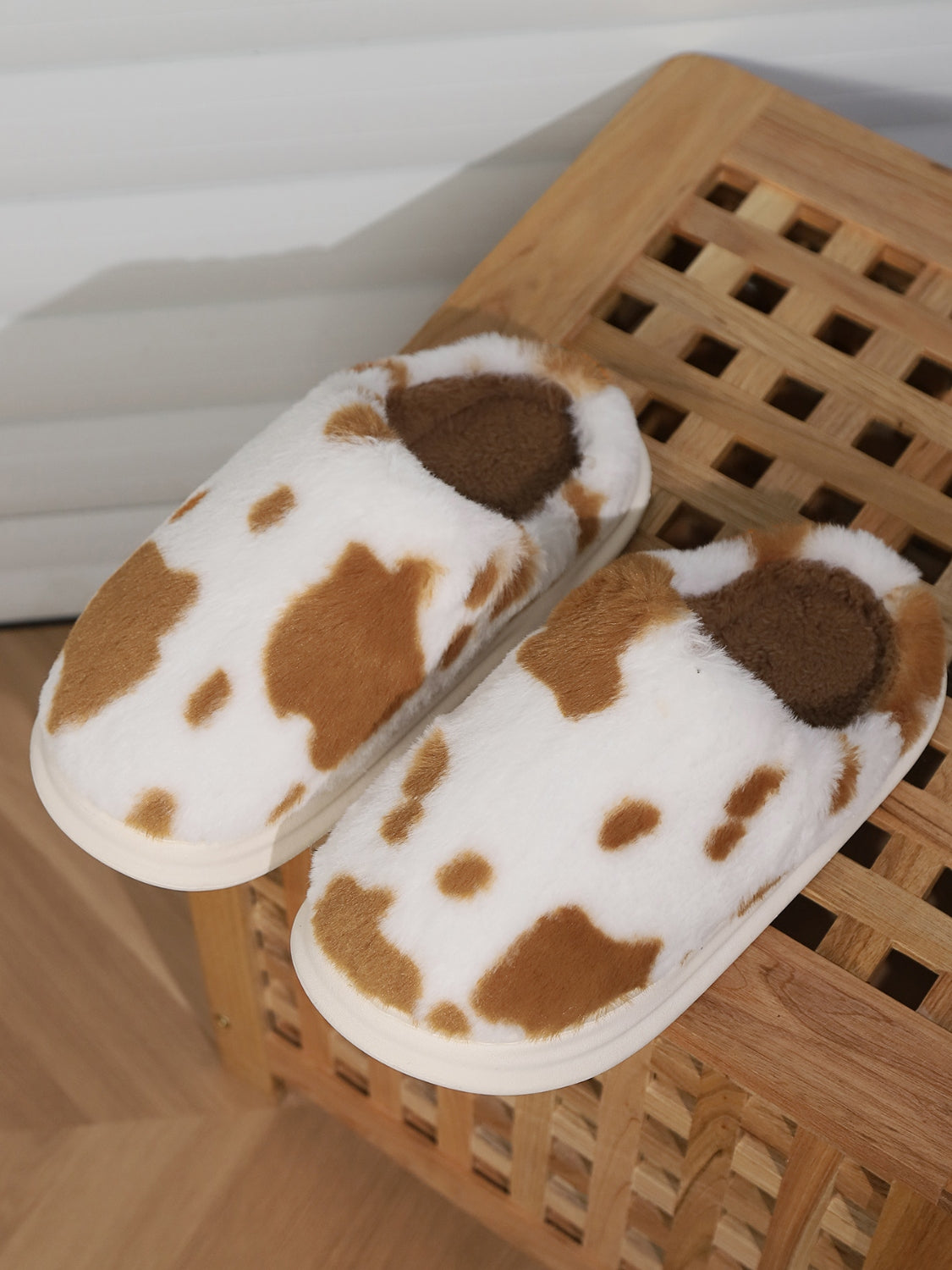 Animal Print Faux Fur Slippers